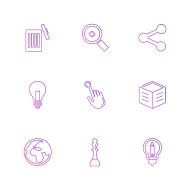 çeşitli tema app simgeler, vektör çizimler set