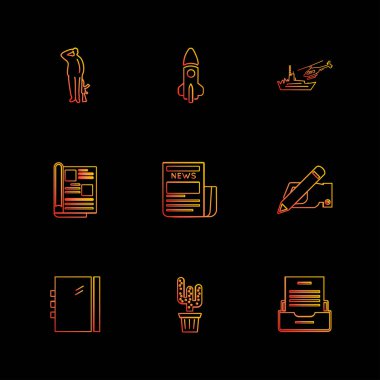 çeşitli tema app simgeler, vektör çizimler set