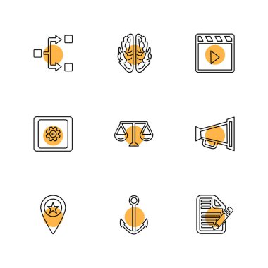 çeşitli tema app simgeler, vektör çizimler set