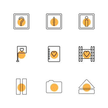 çeşitli tema app simgeler, vektör çizimler set