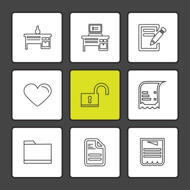 çeşitli tema app simgeler, vektör çizimler set