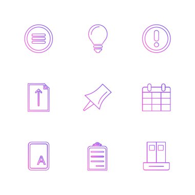 Beyaz arka plan üzerinde farklı minimalist düz vektör app simgeleri