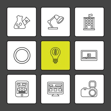 çeşitli tema app simgeler, vektör çizimler set