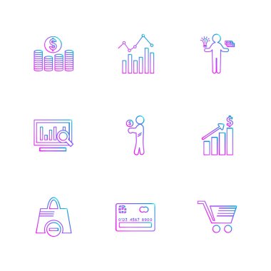 iş yaratıcı düz tasarım simgeler vektör koleksiyonu