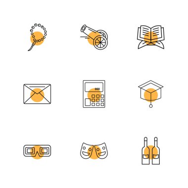 çeşitli tema app simgeler, vektör çizimler set