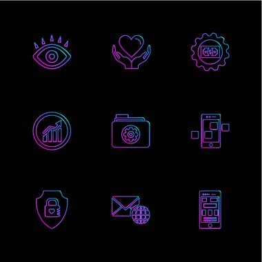 çeşitli tema app simgeler, vektör çizimler set