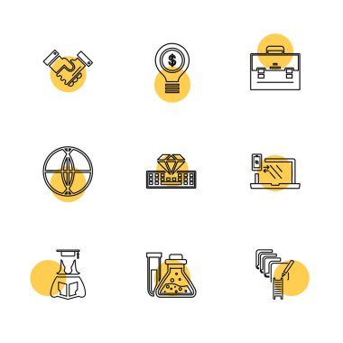 Beyaz arka plan üzerinde izole minimalist düz vektör app simgeleri