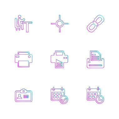 Beyaz arka plan üzerinde izole çeşitli tema app simge kümesi