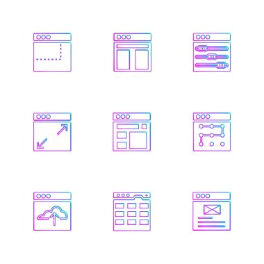 çeşitli tema app simgeler, vektör çizimler set