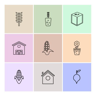 çeşitli tema app simgeler, vektör çizimler set