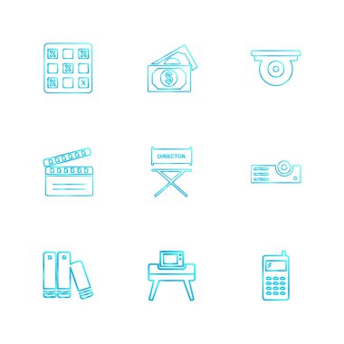 çeşitli tema app simgeler, vektör çizimler set