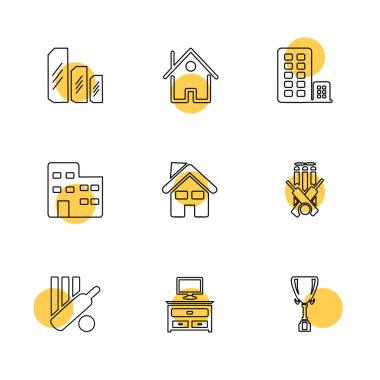 Beyaz arka plan üzerinde izole çeşitli tema app simge kümesi