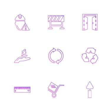 Beyaz arka plan üzerinde izole çeşitli tema app simge kümesi