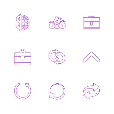 oklar yön işaretçiler yaratıcı simgeler ayarla, düz özel koleksiyon vektör