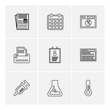 çeşitli tema app simgeler, vektör çizimler set