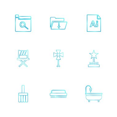 çeşitli tema app simgeler, vektör çizimler set