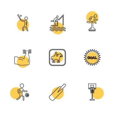 Beyaz arka plan üzerinde izole çeşitli tema app simge kümesi