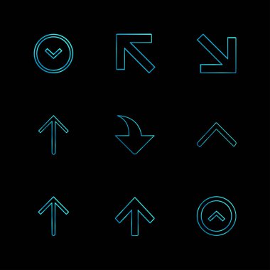 oklar yön işaretçiler yaratıcı simgeler ayarla, düz özel koleksiyon vektör