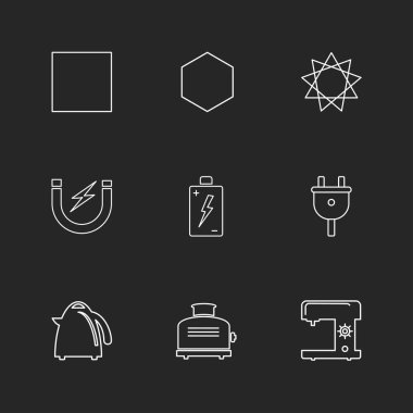 çeşitli tema app simgeler, vektör çizimler set