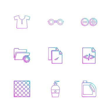 Beyaz arka plan üzerinde farklı minimalist düz vektör app simgeleri