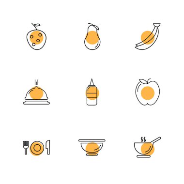 Beyaz arka plan üzerinde izole çeşitli tema app simge kümesi