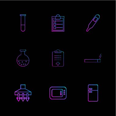 farklı minimalist düz vektör app simgeler siyah arka plan üzerine