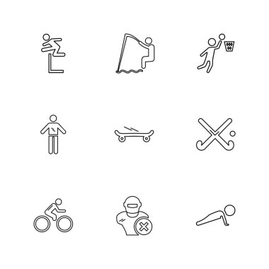 çeşitli tema app simgeler, vektör çizimler set