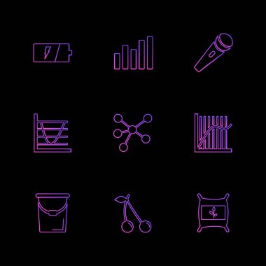 çeşitli tema app simgeler, vektör çizimler set