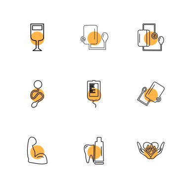 çeşitli tema app simgeler, vektör çizimler set