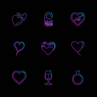 çeşitli tema app simgeler, vektör çizimler set