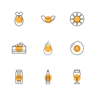 çeşitli tema app simgeler, vektör çizimler set