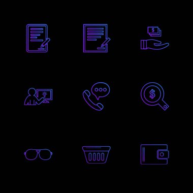 çeşitli tema app simgeler, vektör çizimler set