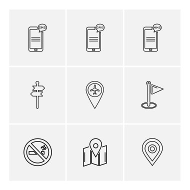 çeşitli tema app simgeler, vektör çizimler set