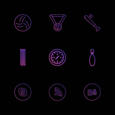 çeşitli tema app simgeler, vektör çizimler set