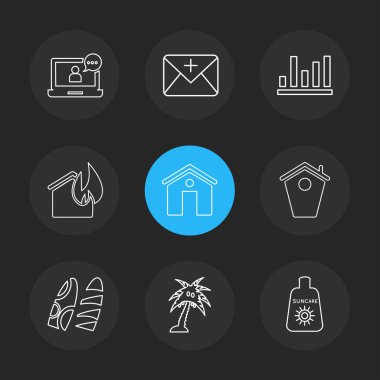 çeşitli tema app simgeler, vektör çizimler set