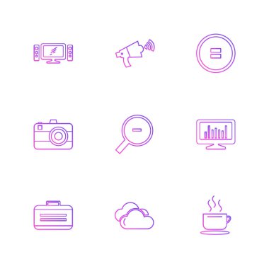 minimalist düz vektör app simgeleri beyaz arka plan üzerinde 