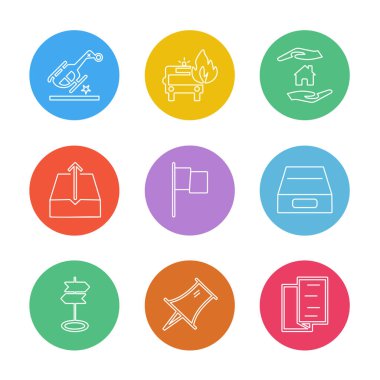 çeşitli tema app simgeler, vektör çizimler set
