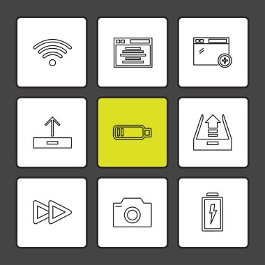 çeşitli tema app simgeler, vektör çizimler set