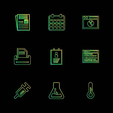 çeşitli tema app simgeler, vektör çizimler set