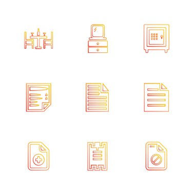 çeşitli tema app simgeler, vektör çizimler set