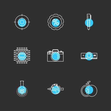 çeşitli tema app simgeler, vektör çizimler set