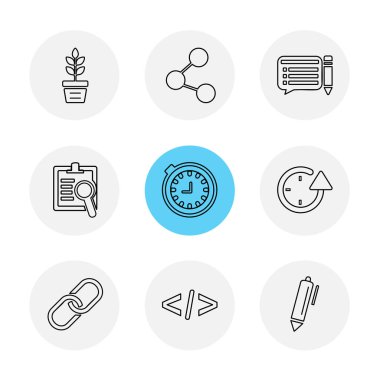 Beyaz arka plan üzerinde izole minimalist düz vektör app simgeleri