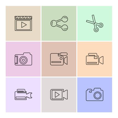 çeşitli tema app simgeler, vektör çizimler set