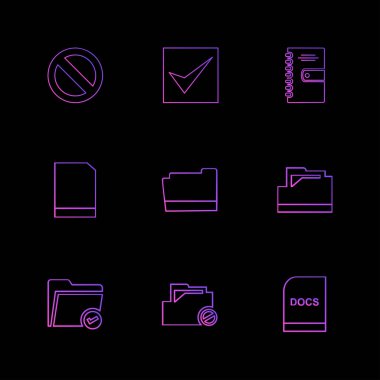 farklı minimalist düz vektör app simgeler siyah arka plan üzerine