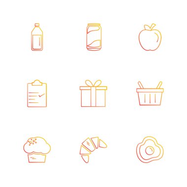 çeşitli tema app simgeler, vektör çizimler set