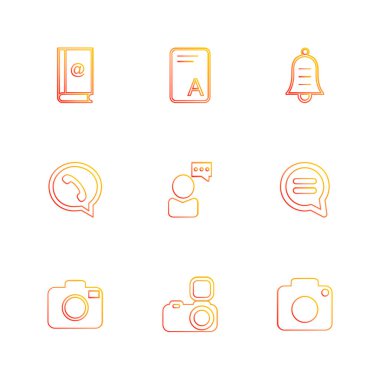 çeşitli tema app simgeler, vektör çizimler set