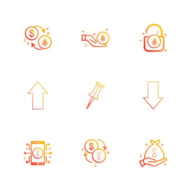 Beyaz arka plan üzerinde izole çeşitli tema app simge kümesi