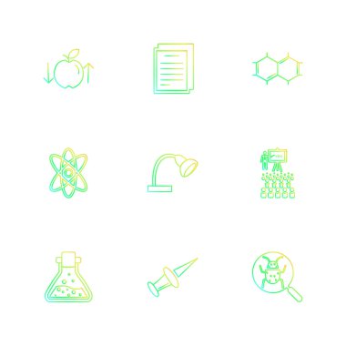 çeşitli tema app simgeler, vektör çizimler set