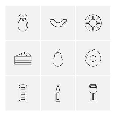 çeşitli tema app simgeler, vektör çizimler set