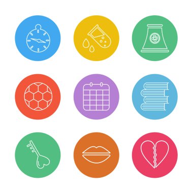 çeşitli tema app simgeler, vektör çizimler set